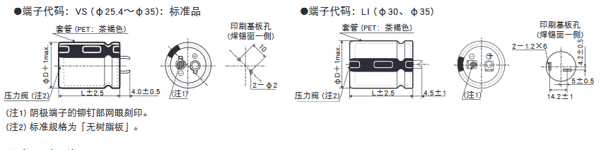 [黑金刚电容]基板自立型铝电解电容器 KHE系列