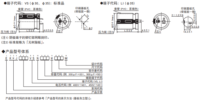 基板自立型铝电解电容器 KHJ系列